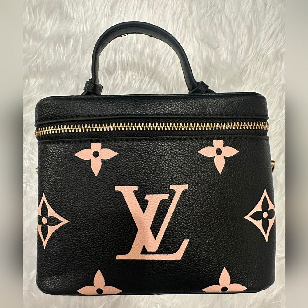Elegant Black and Pink Cosmetic Bag